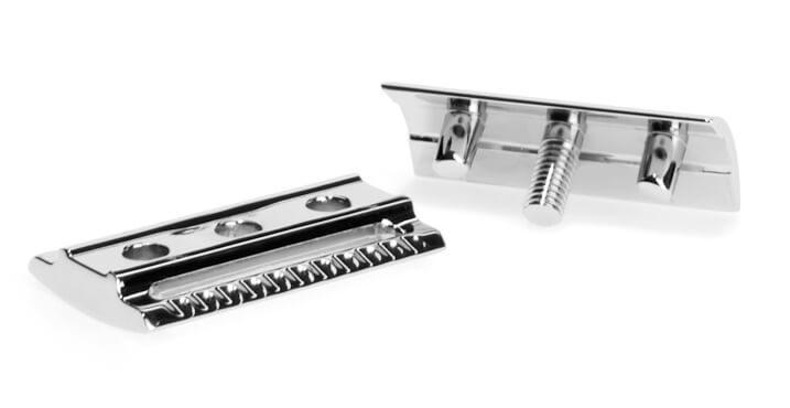 มีดโกนสองคม MÜHLE รุ่น R106 Man Of Siam Wet Shave Bangkok Safety Razor showing razor head