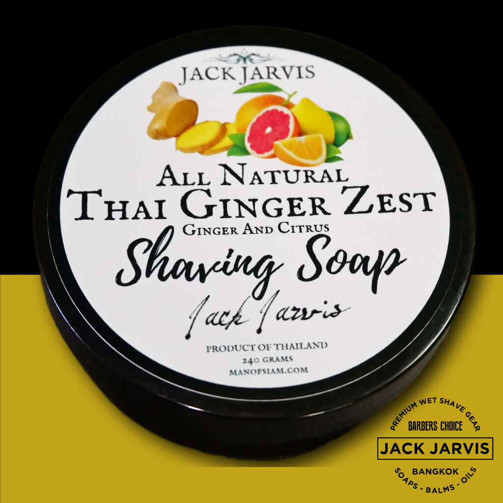  สบู่โกนหนวด THAI GINGER ZEST Jack Jarvis Shaving Soap Thailand Man Of Siam Wet Shave
