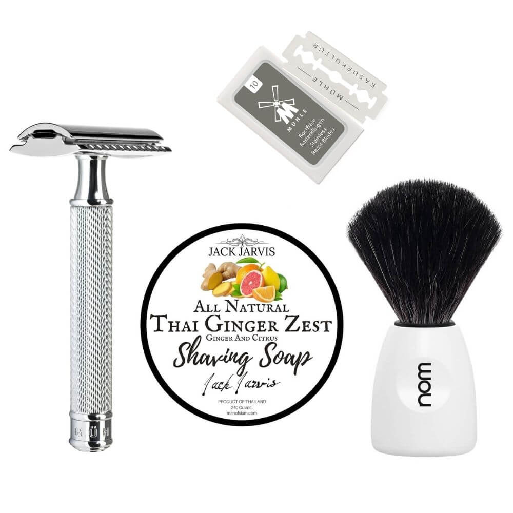 มีดโกนสองคม MÜHLE R89 - พิเศษชุดสุดคุ้ม - สีขาว Man Of Siam Wet Shave siam wet shave siamwetshave Bangkok Safety Razor